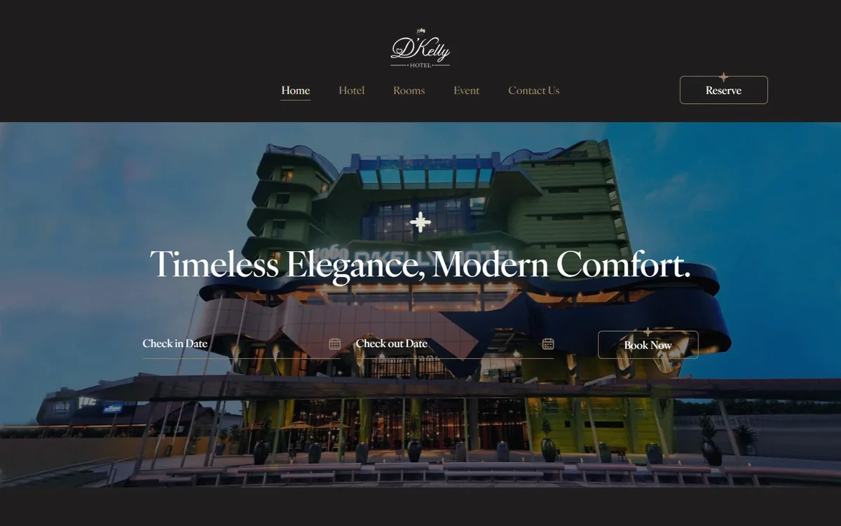 1969 D’Kelly Hotel — homepage on desktop