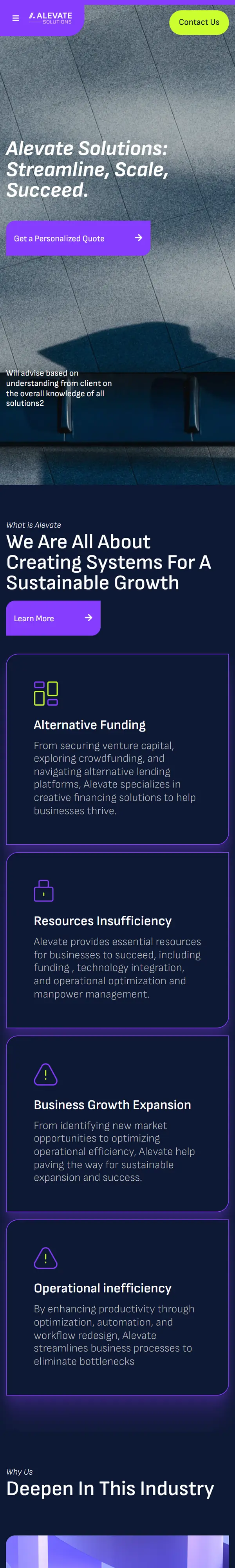 Alevate Solutions on a phone