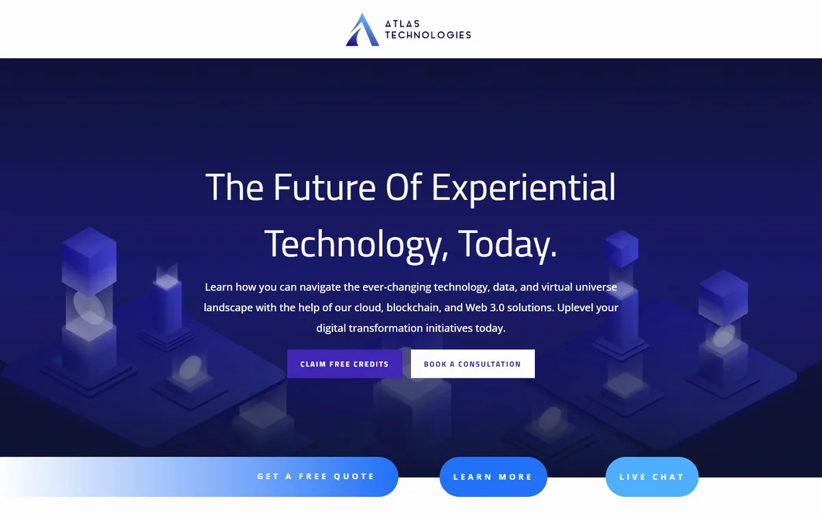Atlas Technologies — homepage on desktop