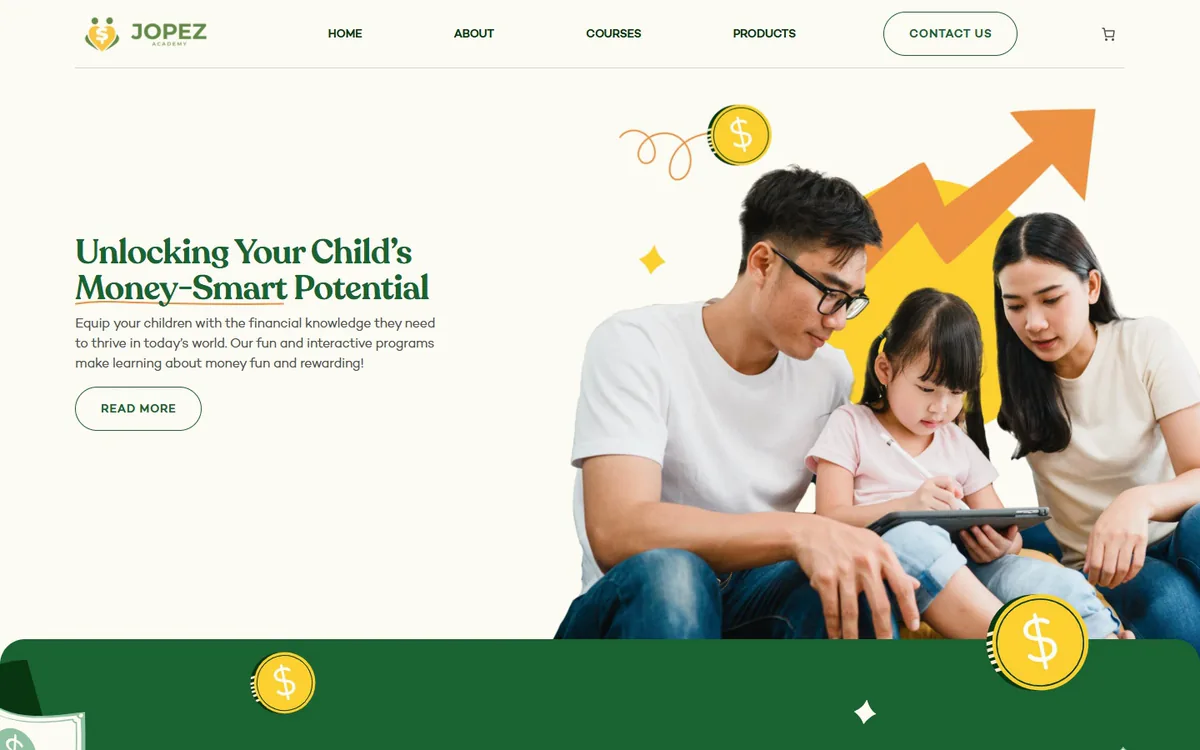 Jopez Academy Asia — homepage on desktop