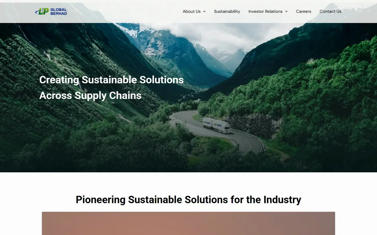 L&P Global Bhd — homepage on desktop