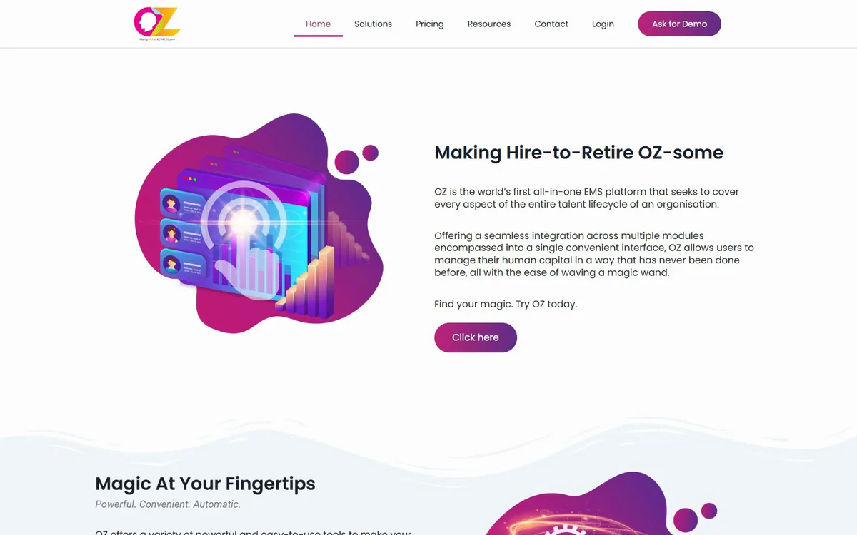 OZ.zone — homepage on desktop