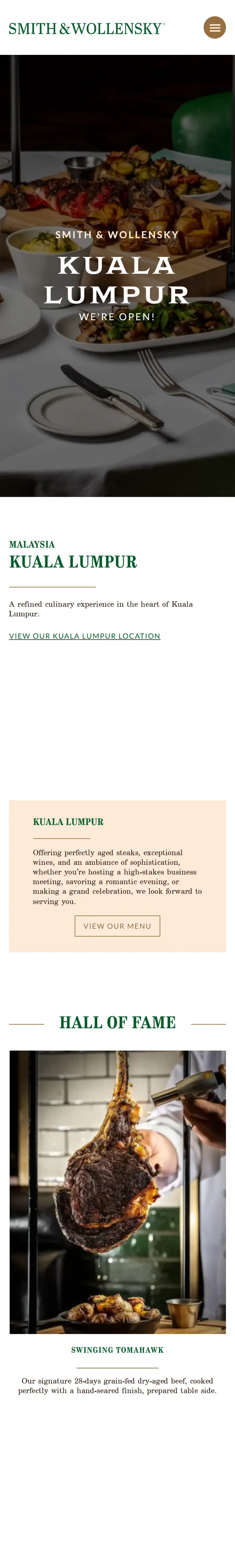 Smith & Wollensky Malaysia on a phone